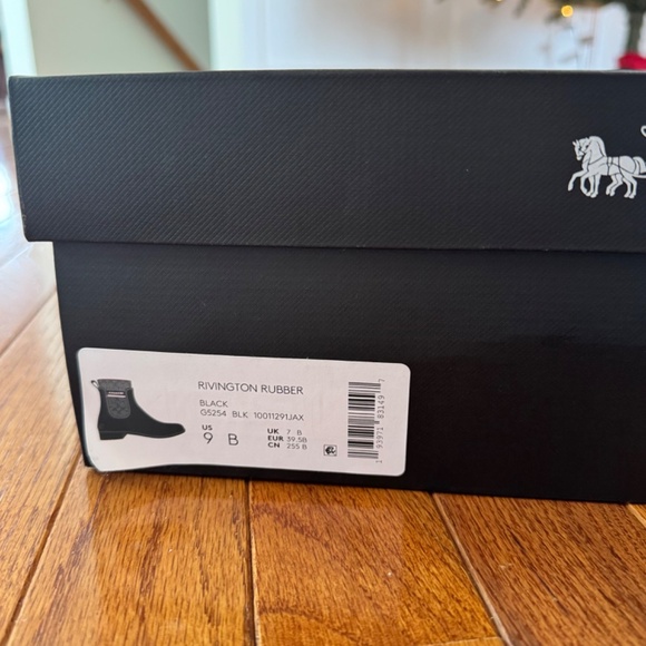 Authentic Coach New in Box Rivington Rubber Rain Boots, Size 9B, Black - Picture 5 of 5